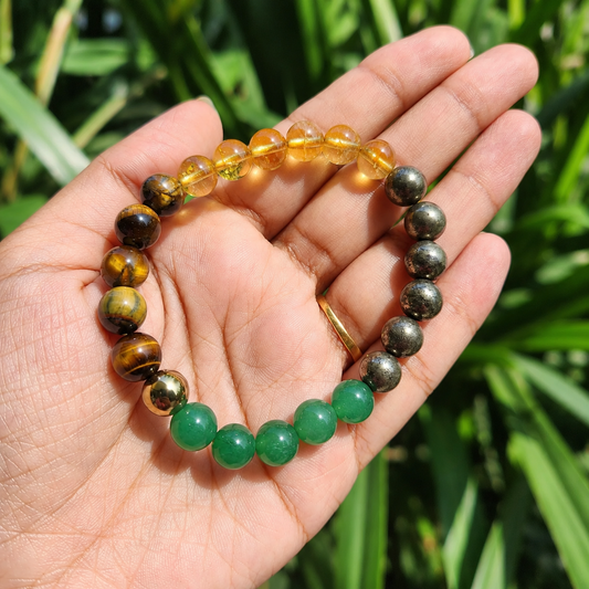 Money Magnet Bracelet + 7 Chakra Bracelet Combo | Lab Certified Natural Crystal Bracelets