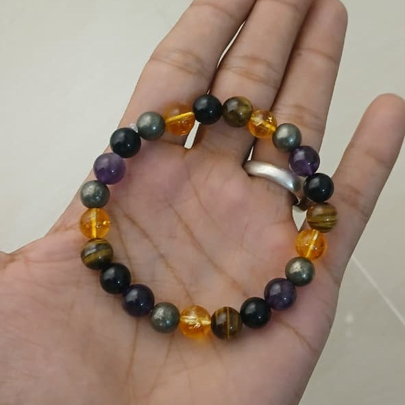 Success & Protection Bracelet | Citrine, Pyrite, Black Tourmaline & Amethyst