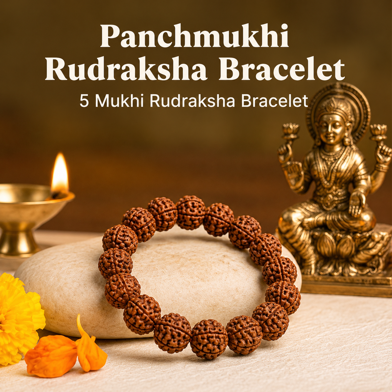 Original Panchmukhi Rudraksha Bracelet for Peace & Protection