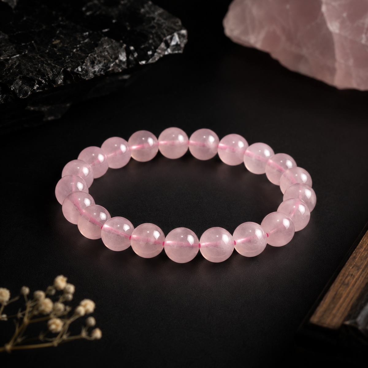 Rose Quartz Bracelet | Natural Crystal Love Bracelet