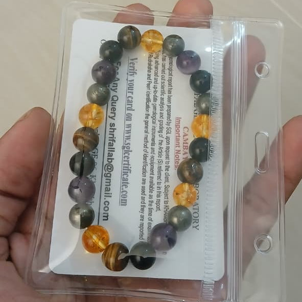 Success & Protection Bracelet | Citrine, Pyrite, Black Tourmaline & Amethyst