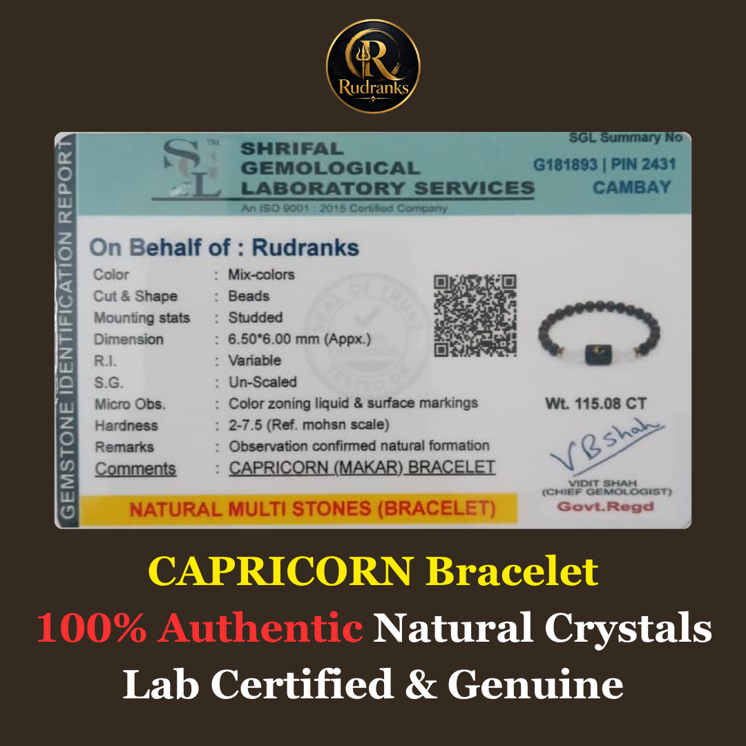 Capricorn (মকৰ ৰাশি) Garnet & Milky Quartz Bracelet
