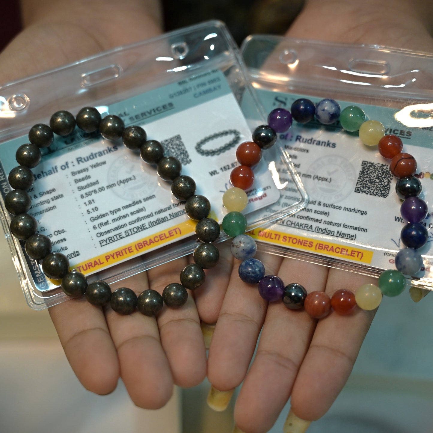 Pyrite Bracelet & 7 Chakra Bracelet Combo | Wealth, Prosperity & Energy Balance