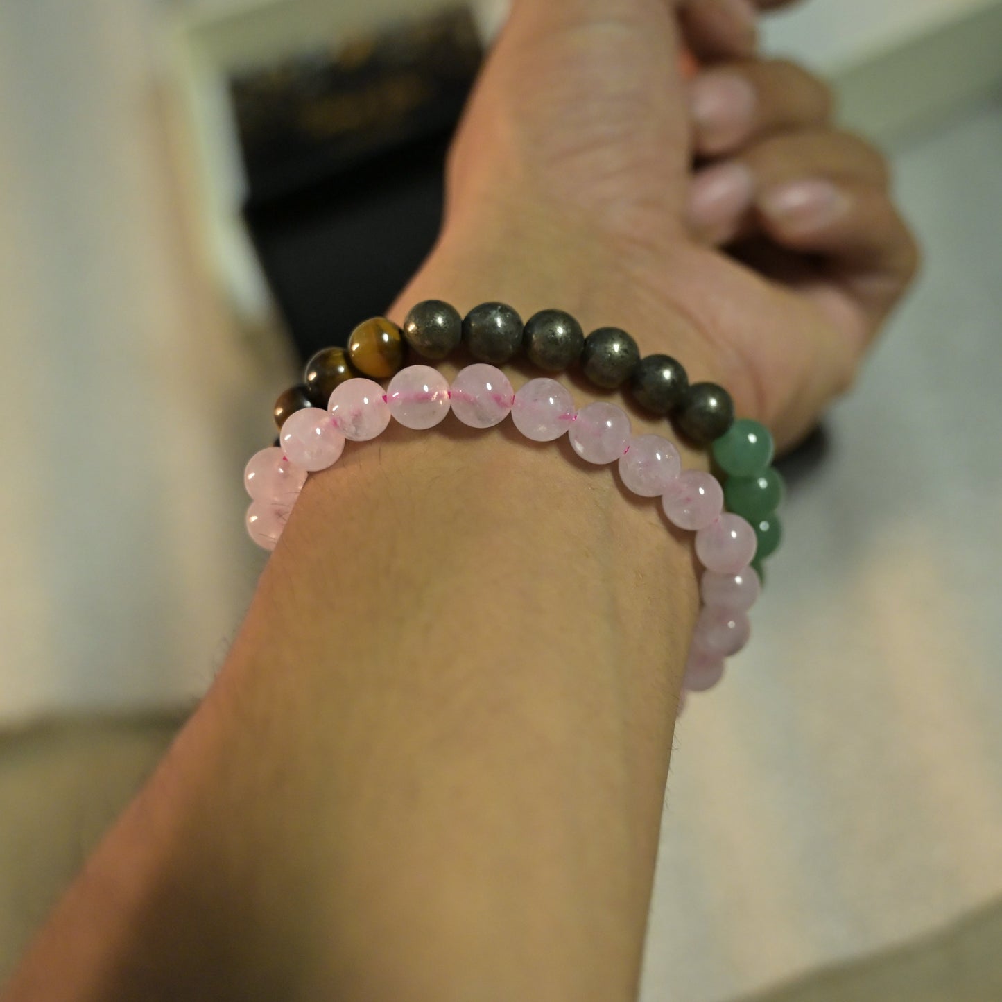 Money Magnet & Rose Quartz Bracelet Combo – Wealth, Love & Positive Energy