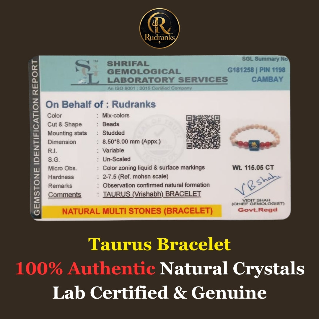 Taurus (বৃষ ৰাশি) Sunstone & Carnelian Bracelet
