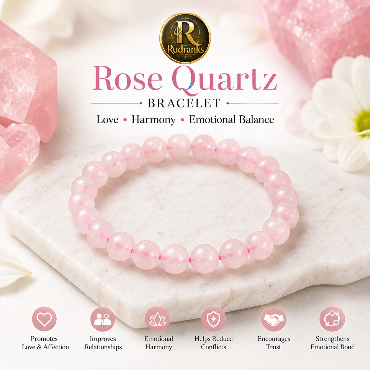 Money Magnet & Rose Quartz Bracelet Combo – Wealth, Love & Positive Energy