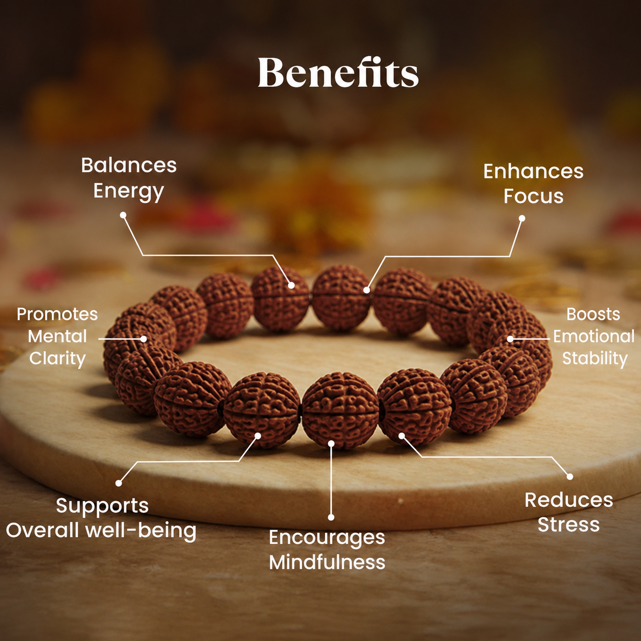 Original Panchmukhi Rudraksha Bracelet for Peace & Protection