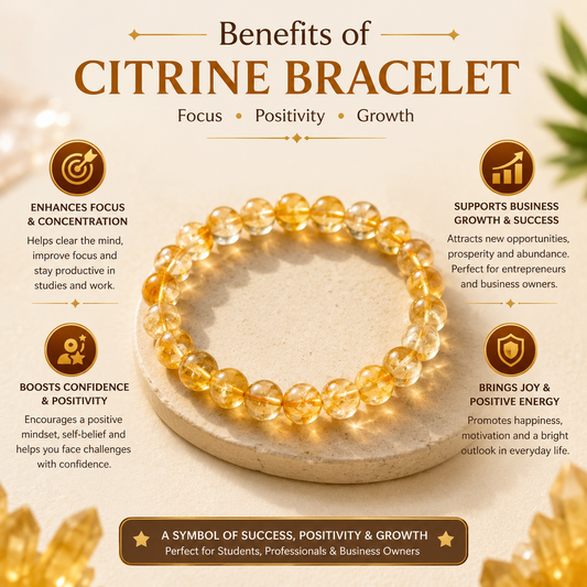 Natural Citrine Bracelet for Positivity, Wealth & Confidence